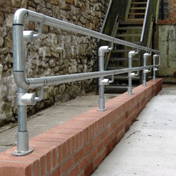 DDA compliant clamp fitted safety railing